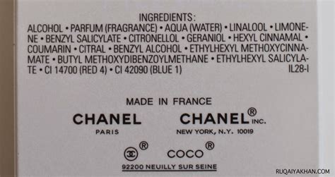 chanel ingredients|coco chanel ingredients.